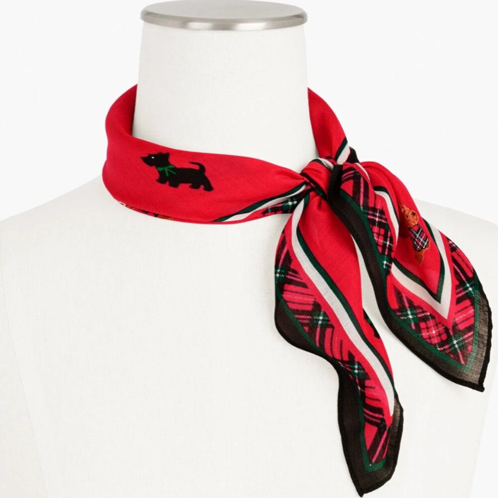SOLD!! NWT Talbots Festive Dogs Holiday Neckerchief Scarf